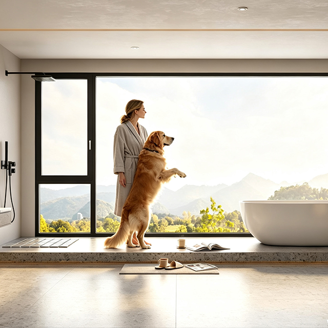 Custom Villa House Project Window And Door Thermal Break Insulated Window Soundproof Double Glazed Aluminum Casement Windows