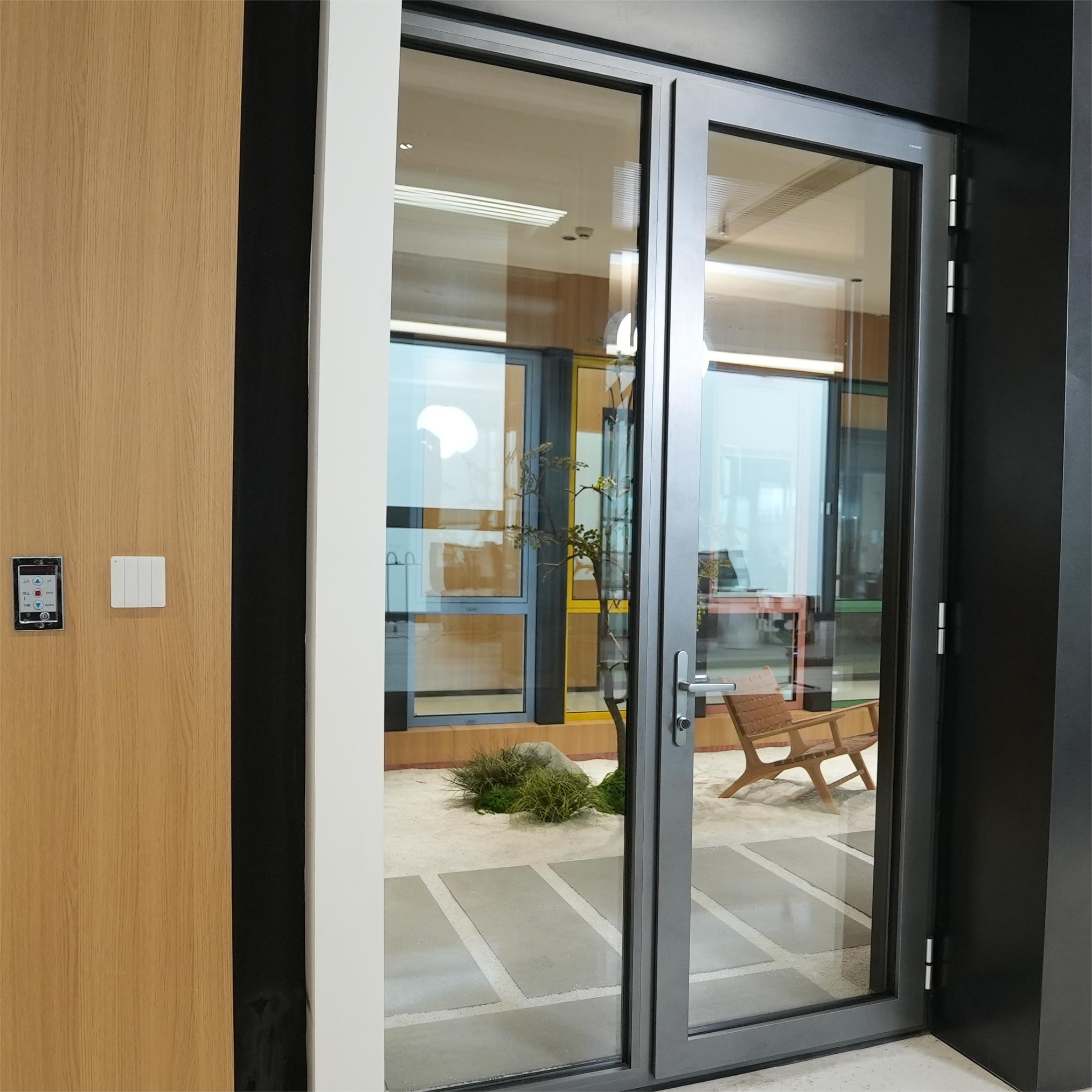 High End Custom Modern Exterior Arch Double Aluminum Anti-theft Door Double Tempered Glass Thermal Insulation For Garden Villa