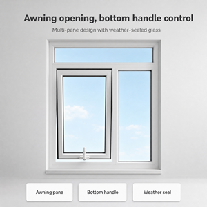 Thermal-Break Aluminum Alloy Outward Opening Hopper Window Triple Insulated Glass Sound Heat Insulation for Homes Villas