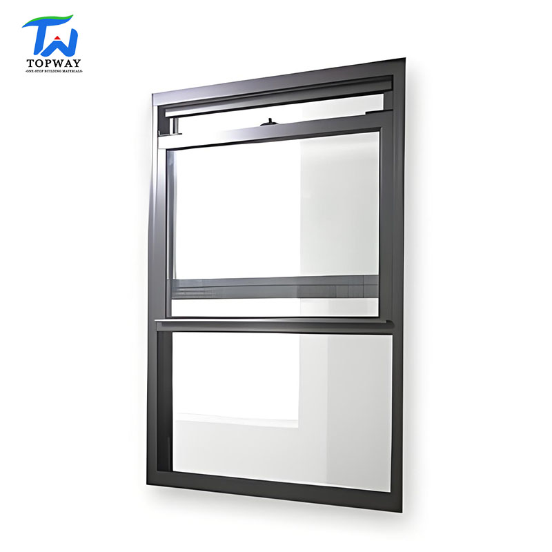 Topway High-Performance Best Price Glazed Sash Windows Aluminum Vertical Sliding Window Double-Hung &amp; Single-Hung Windows