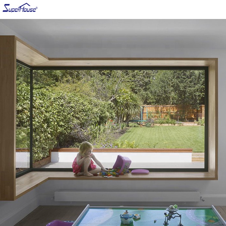 Modern Villa House Window Customized Frame Color Size Large Corner Panel Aluminium Fixed Picture Glass Window