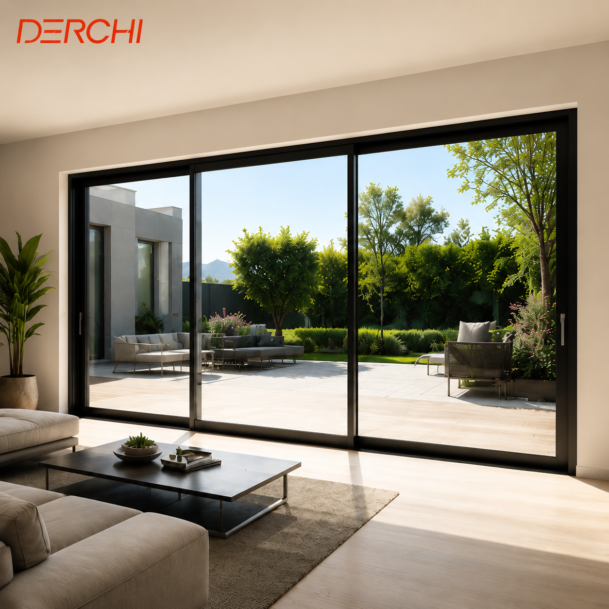 Residential House Commercial Heavy Duty Thermal Break Automatic Sliding Door Aluminum Patio Glass Door