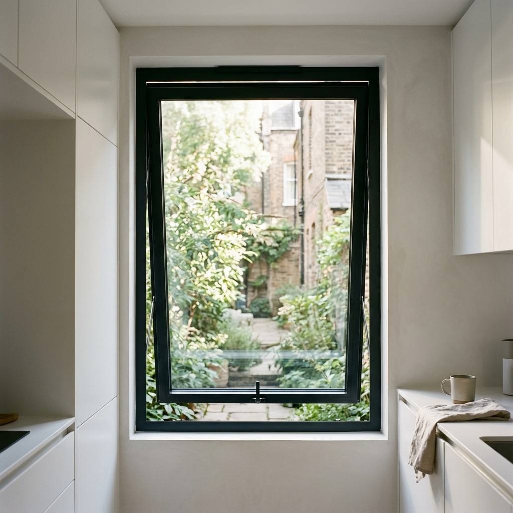 Aluminum Casement Window-Slim Profile for Modern Architects-Removable Stainless Steel Screen-Sleek Anthracite Grey