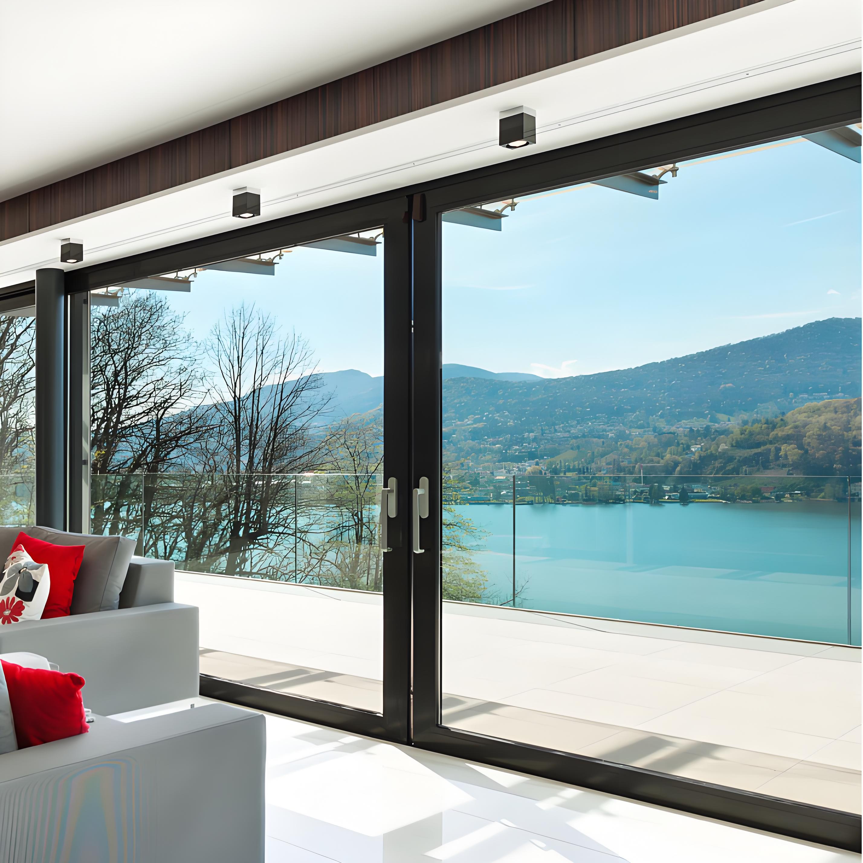 Minimalist Design Heavy Duty Sliding Door House Exterio Patio Aluminum Door Beautiful Balcony Sliding Glass Doors