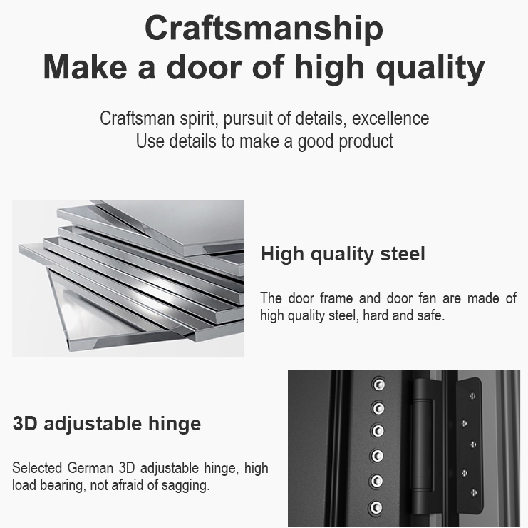 High-End Modern Villa Anti-Theft Entry Door Custom Factory Security Armored Steel Single Double Exterior Front Entrance Door