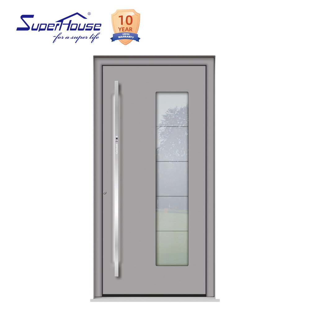 Security Main Pivot Front Doors For Aluminum Alloy Villa Modern Glass Windproof Customized Stainless Steel