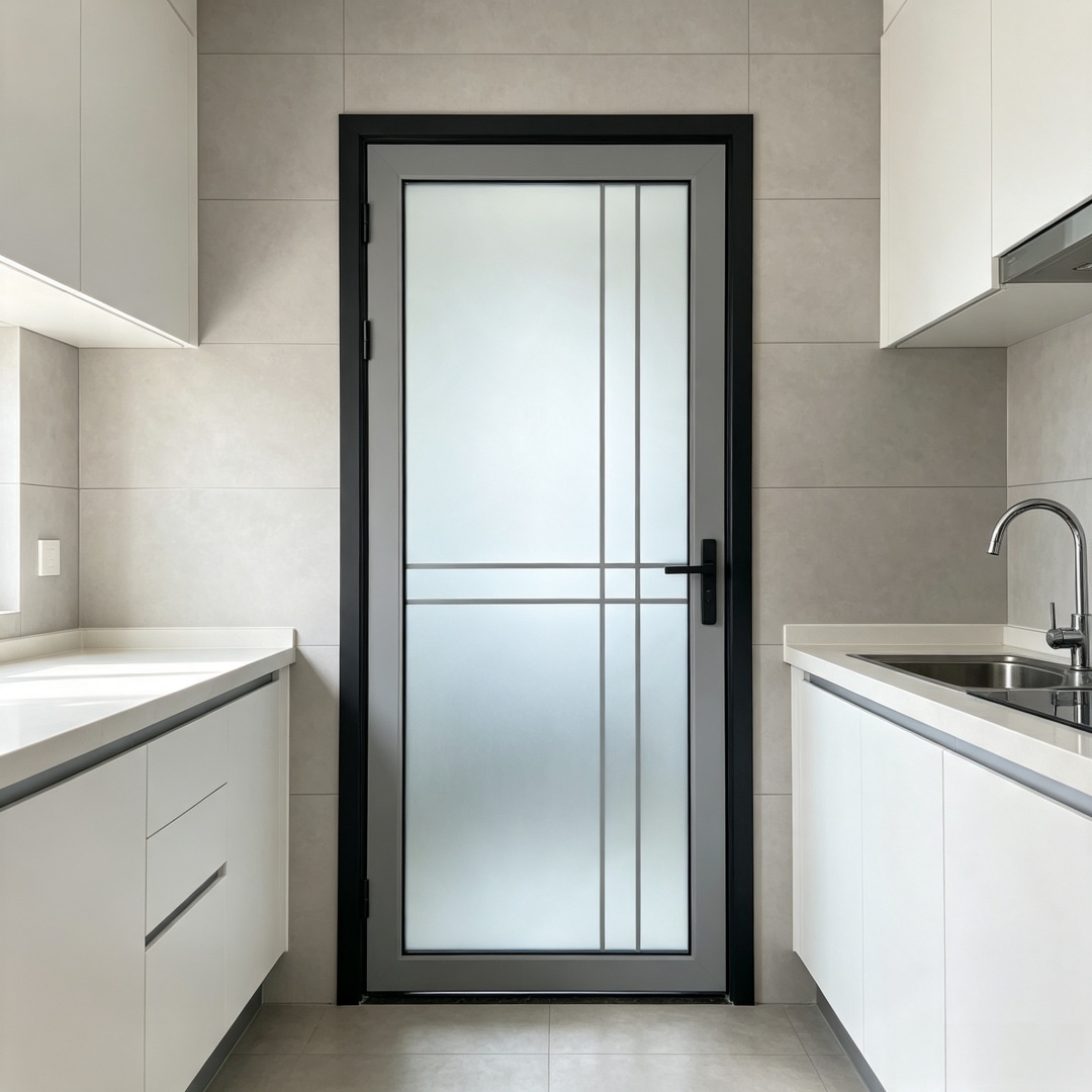 Factory Supply Aluminum Framed Casement Door Privacy Glass Swing Door Custom Size For Residential Villa Wet Area
