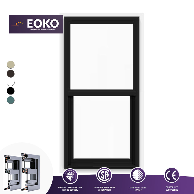 EOKO Hurricane Impact NFRC Certified Custom Size Vertical Sliding Single Hung Aluminum Window Factory Direct