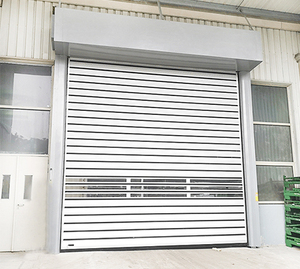 High-Speed Automatic Aluminum Alloy Grill Shutter Postmodern Design Industrial Roll-Up Hard Panel Door Leisure Facilities