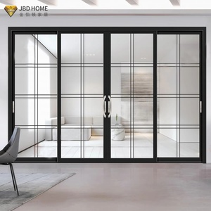 Modern Impact Resistant Thermal Insulation Aluminum Sliding Glass Door Windproof Villa Interior Customizable Sliding Glass Doors