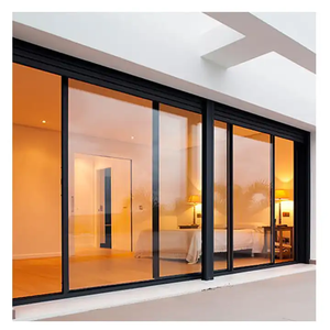 Aluminum Double Glass Sliding Doors with Flyscreen