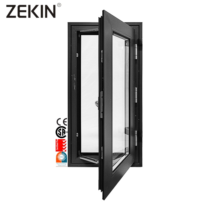 ZEKIN Doors and Windows Aluminum Casement Windows with Double Glazed Glass for House Projects