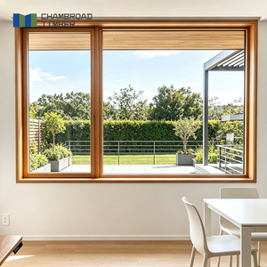 Wood Windows Aluminum Clad French Style Triple Glazed Tempered Glass German Hardware Safe and Durable for Bedroom