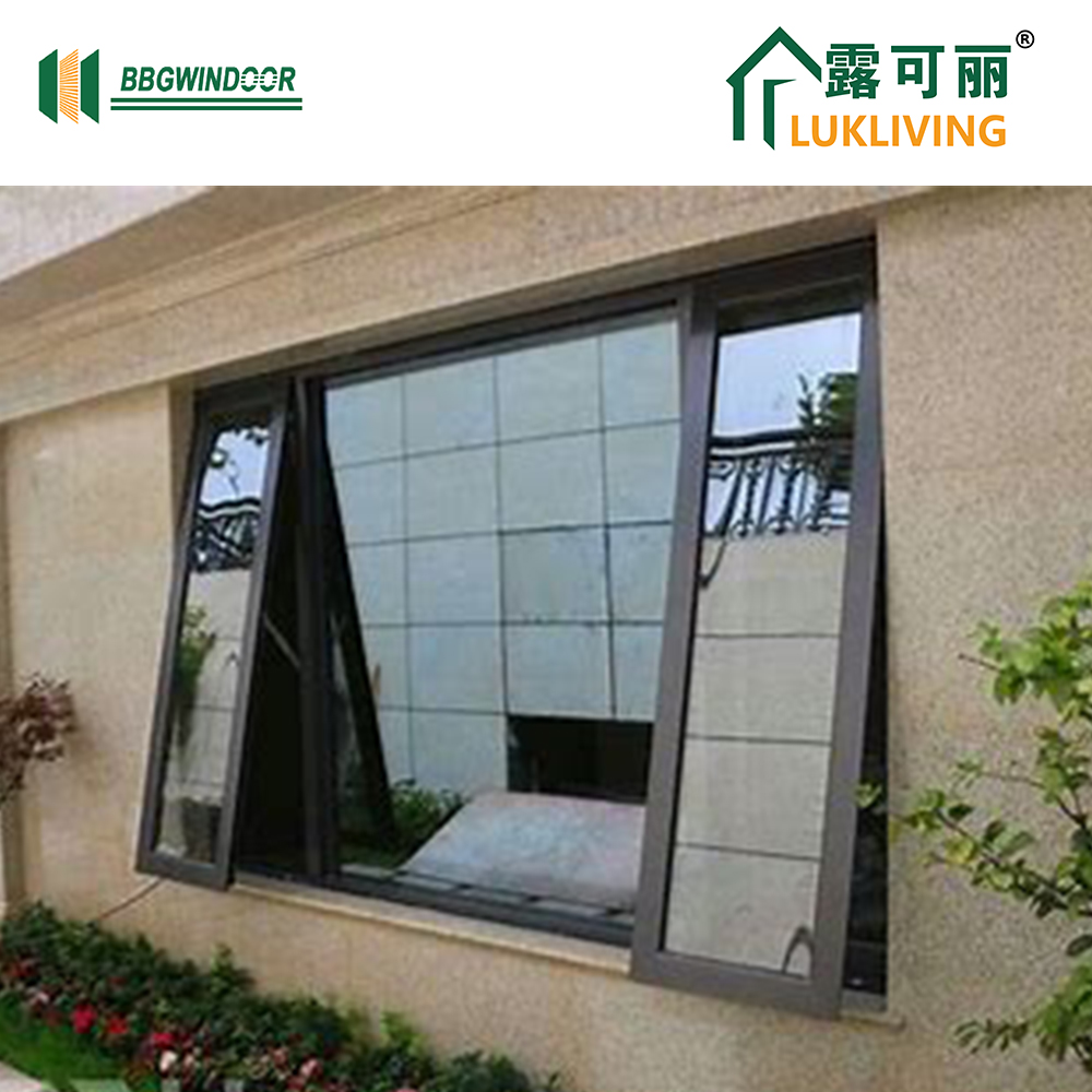 Lukliving Modern Vertical Louver Residential Energy Efficient American Aluminum Window Casement Hopper Top Hinged Awning Window