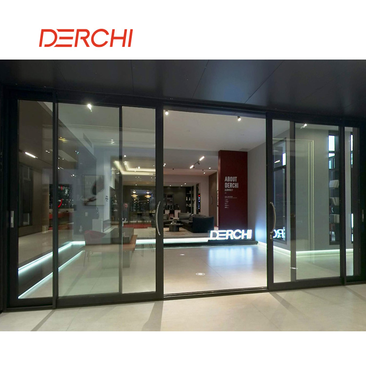 USA CA Factory Wholesale Aluminum Sliding Door Design Double Glazed Balcony Sliding Door Screen Upward Patio Sliding Doors