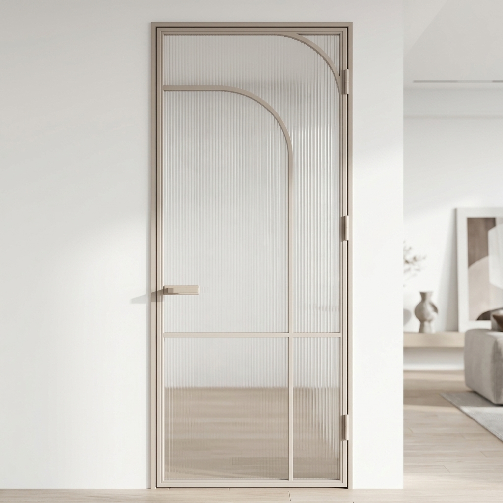 Highly Stylish Aluminium Frosted Glass Bathroom Shower Doors - Interior Swing Glass Door for Toilet, Bedroom &amp; Houses