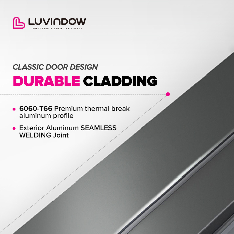 LUVINDOW Energy Star Rated Frosted Glass Privacy Front Entry Doors for Houses Apartments Living Rooms Hotels Villas