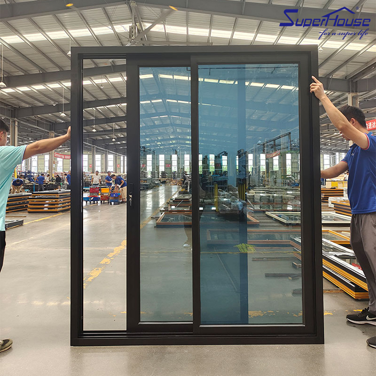 2/3/4 Panel Hurricane Proof Folding Sliding Glass Door With Black Aluminum Frame Impact Resistant For Garage