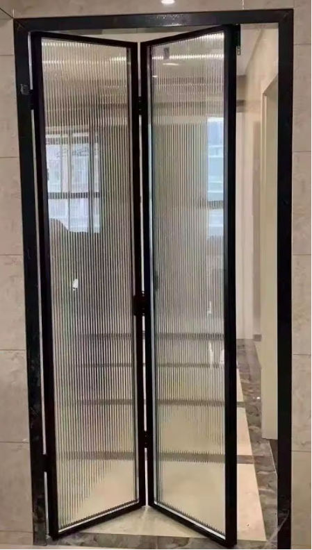 Professional Modern Bi-Fold Bathroom Door Aluminum Alloy Double Tempered Glass Waterproof Foldable for Bedroom and Living Room