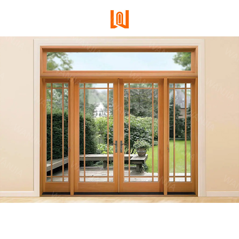New Design Replacement Custom House Aluminum Clad Wood Doors Oak Wood French Doors Exterior Entrance Double Doors