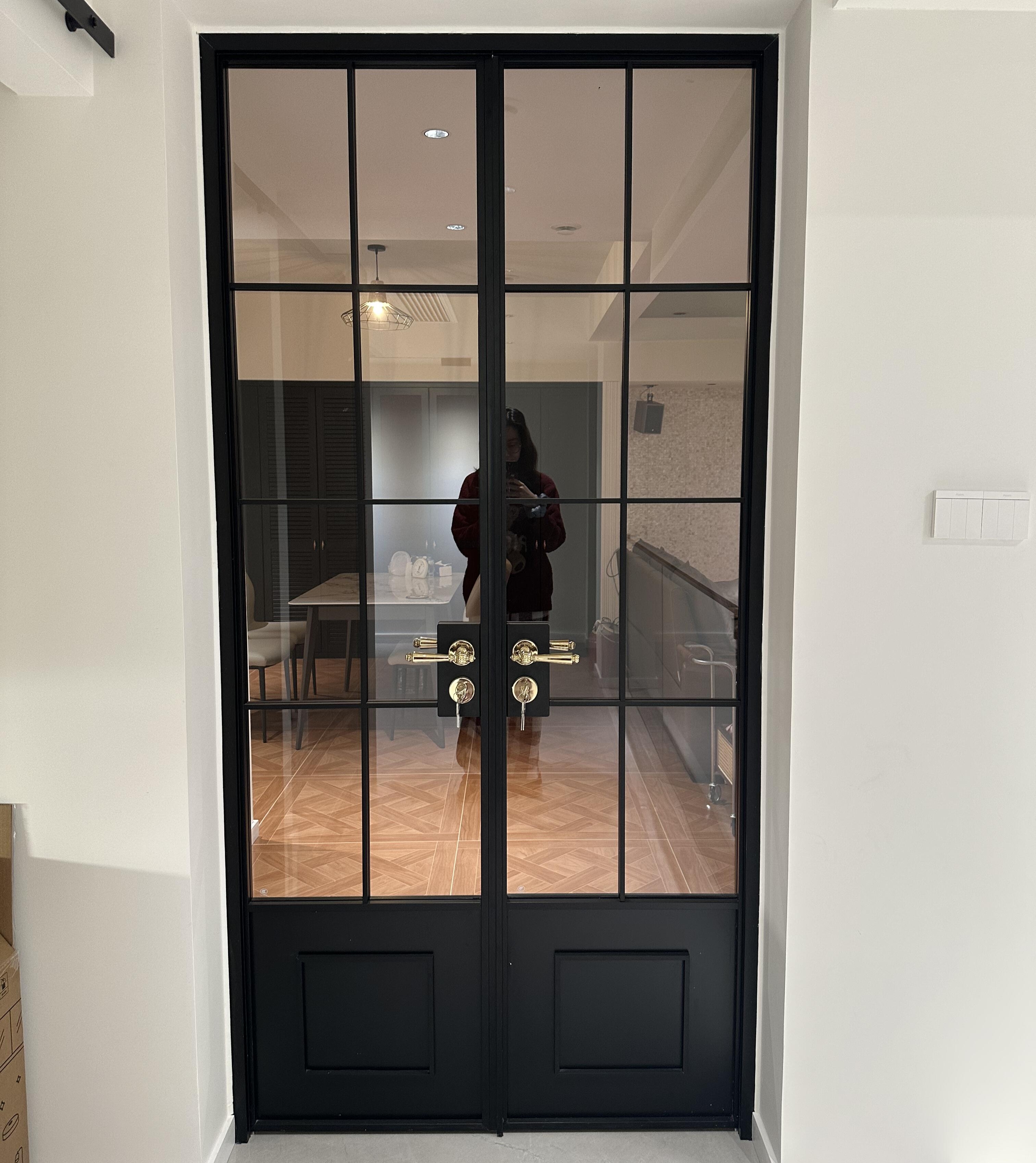 Custom Premium Aluminum French Double Doors Minimalist Modern Design Thermal Insulation Soundproof for Apartment &amp; Hotel Use