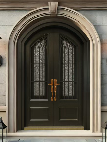 High-end Design Amti-burglary Aluminum Wooden Security Entry Door Metal Door Armoured Door For Luxury Villa Hotel