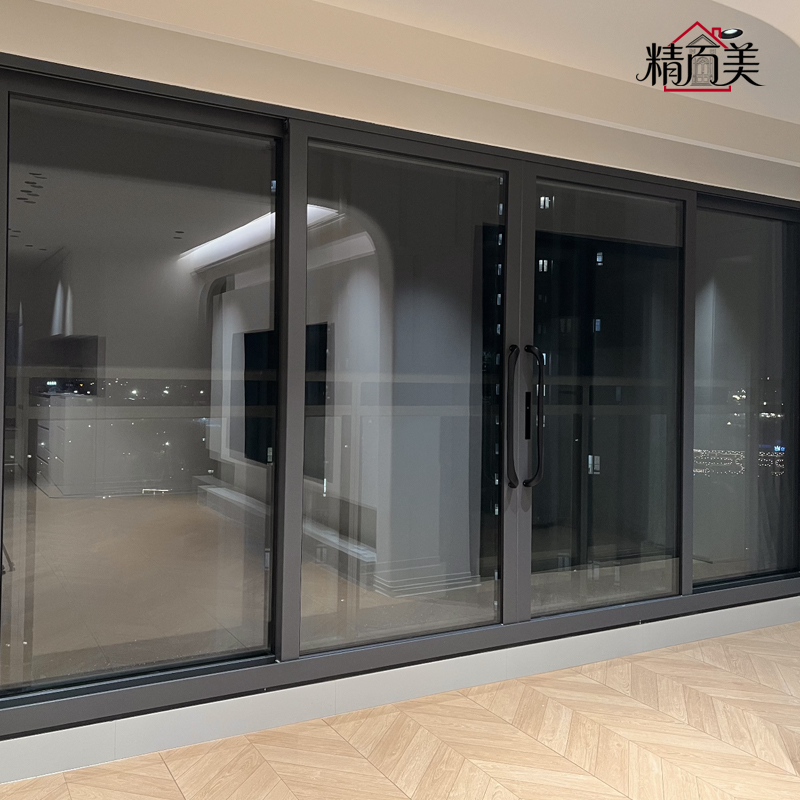 Modern Windproof Customized Hurricane Resistant Glass Soundproof Rigid Frame Weatherproof Aluminum Side Pressure Sliding Door