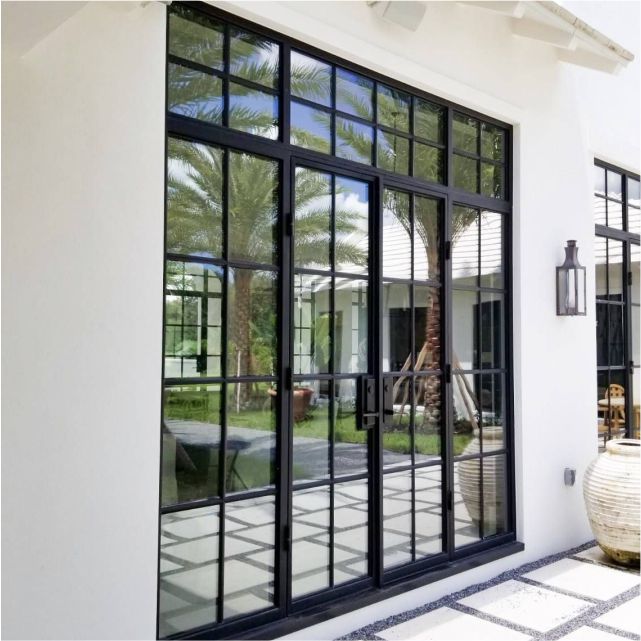 Exterior Crittall Doors Aluminium Arch Doors Steel Look Slimline Arch Top Aluminum Glass Door