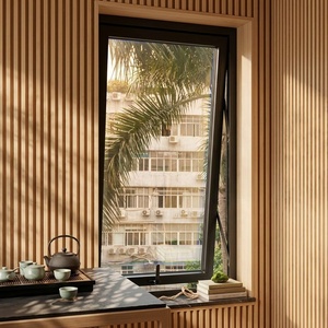 Aluminum Casement Window-Slim Profile for Modern Architects-Removable Stainless Steel Screen-Sleek Anthracite Grey