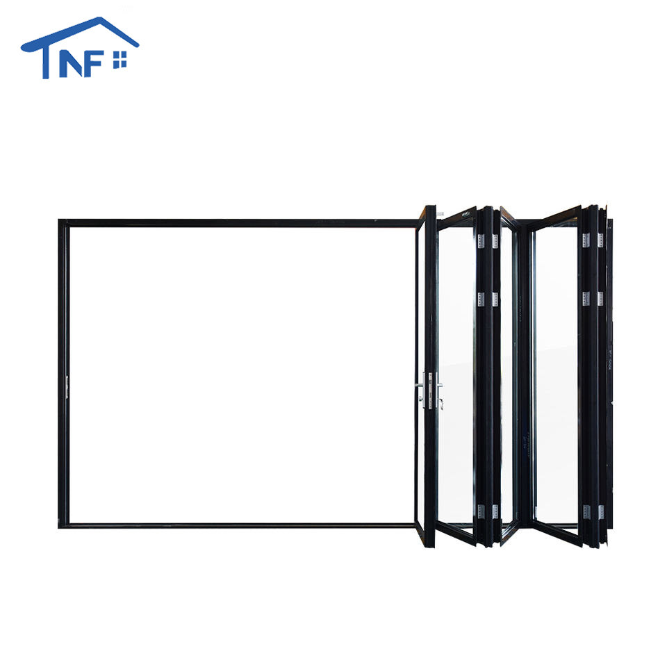 NFRC AS2047 Certified Factory Waterproof Soundproof Folding Aluminium Bifold LOW-E Double Glazing Glass Doors Bi-fold Patio Door