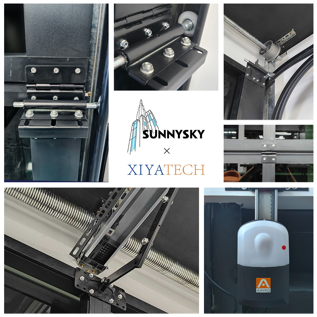 Sunnysky Contemporary Frosted Matte Finish Privacy Protection Translucent Aluminum Glass Panel Garage Door