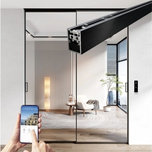 Aluminum Doors Interior Automatic Magnetic Glass Sliding Doors Operator System for Office Glass Partition Room