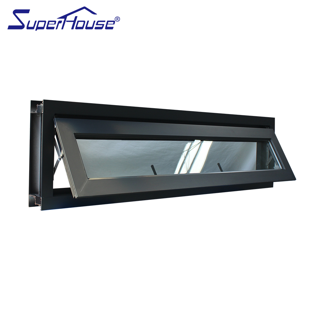For Superhouse Modern Design Small Aluminum Glass Hopper Window Hurricane Approved for Florida Miami-Dade for Bathrooms
