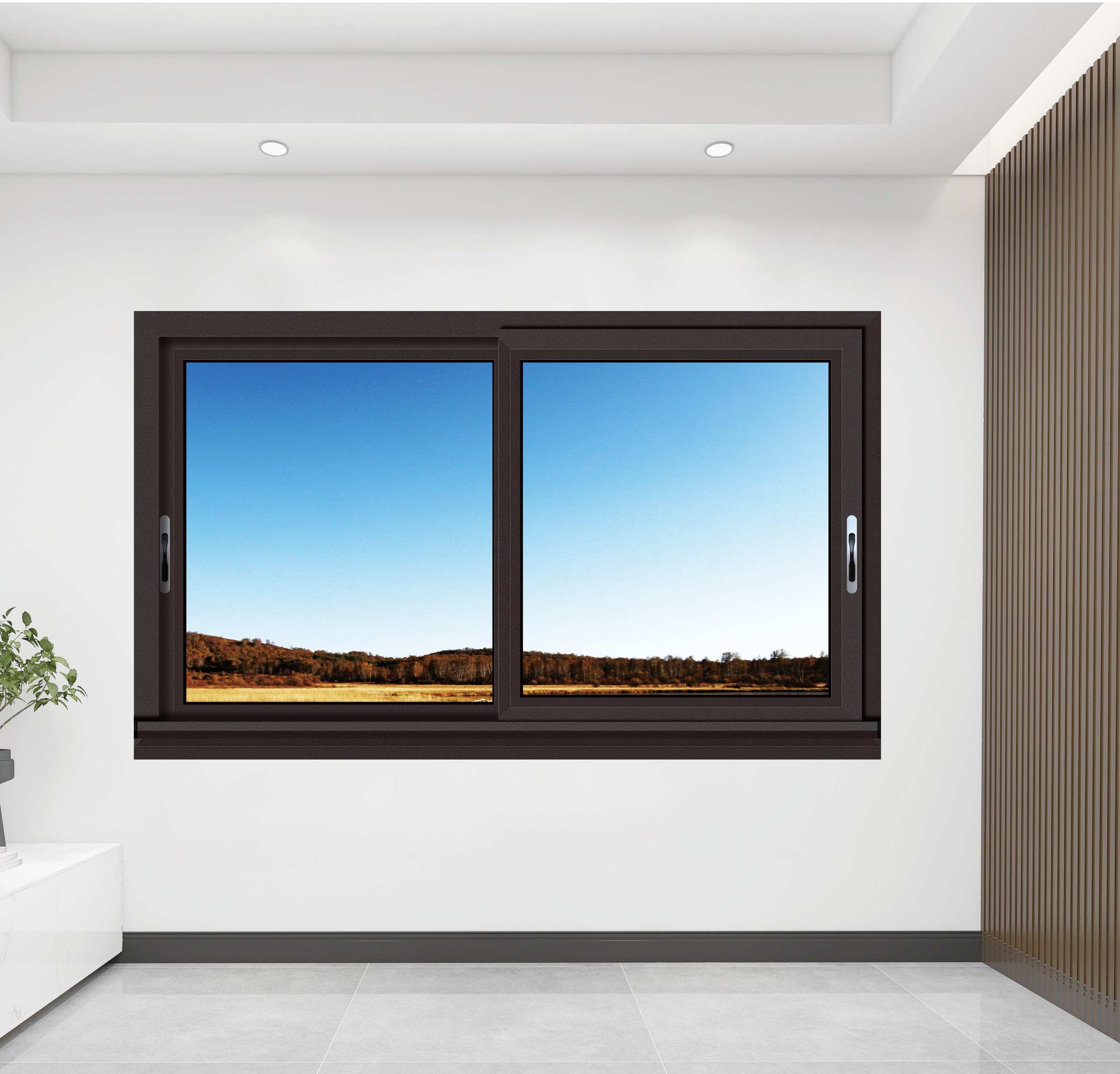 Fuson Tempered Glass Vertical Sliding Thermal-Break Aluminum Black Windows Single or Double Hung Window With Grill Design