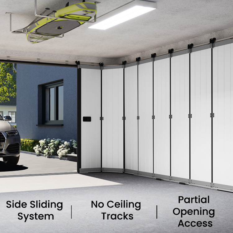 Hot Selling Quality Brown Durable Aluminum Alloy Corrosion Resistant Easy Clean Side Sliding Garage Door for Residential