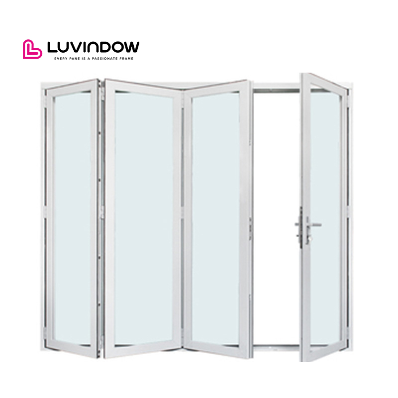 NFRC Certificate Thermal Break Aluminum Heavy Duty Accordion Door Exterior Bifold Doors With Retractable Fly Screen