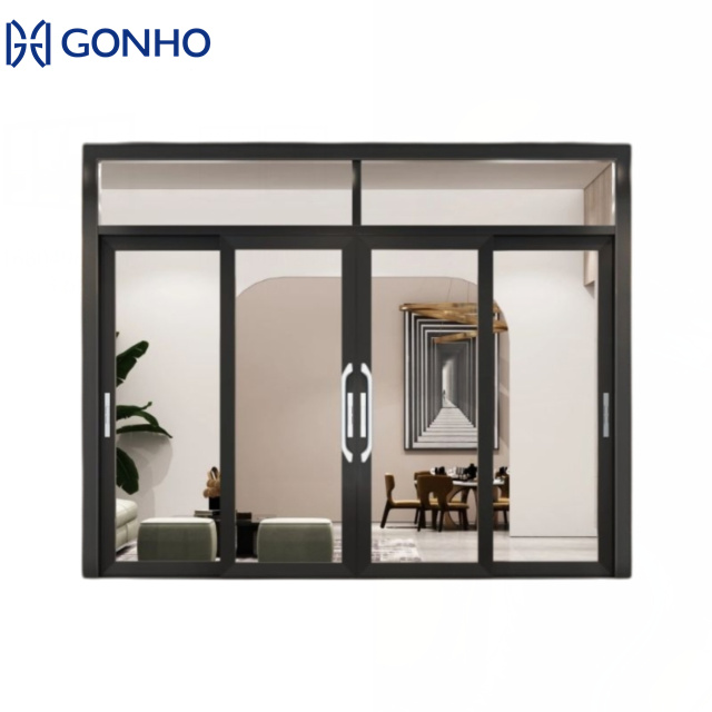 Aluminum Sliding Mesh Door Patio Sliding Aluminum Storefront Door Exterior Aluminum Frame Double Glass Slide Door