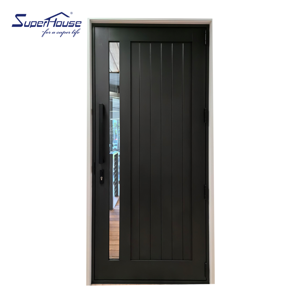 Minimalist Glass Light Offers Outdoor View Security Aluminum Entrance Door