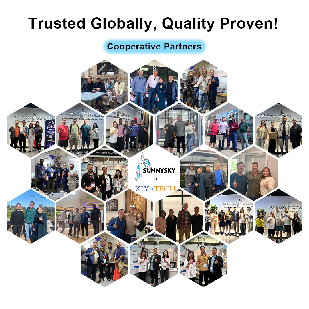 XIYATECH Modern Commercial Storefront Custom Customized Aluminum Alloy Soundproof Glass Automatic Swing Doors