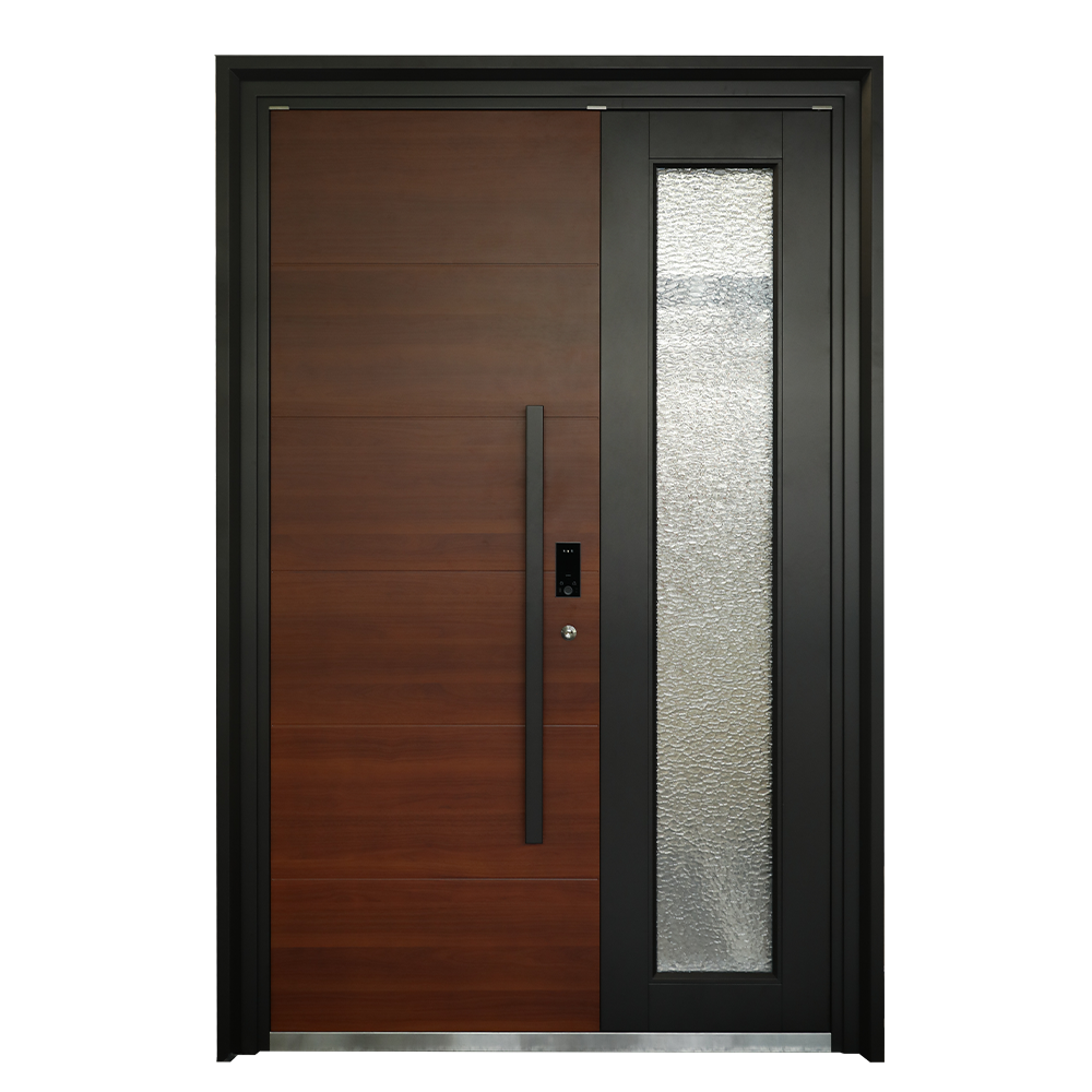 High-end Design Amti-burglary Aluminum Wooden Security Entry Door Metal Door Armoured Door For Luxury Villa Hotel