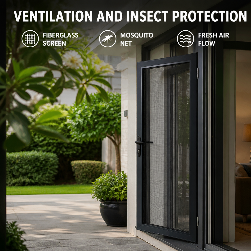 Multi Point Locking Aluminum Casement Entry Door Double Glazed Security Swing Door Thermal Break Patio