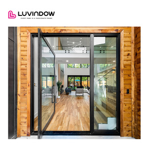 Modern Pivot Aluminum Door Glass Front Villa Entry Thermal Break