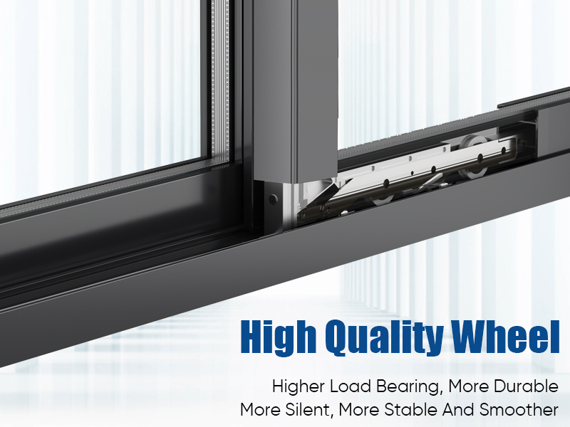 Stable Double Glass Soundproof Windproof Aluminium Heavy Duty Exterior Sliding Door