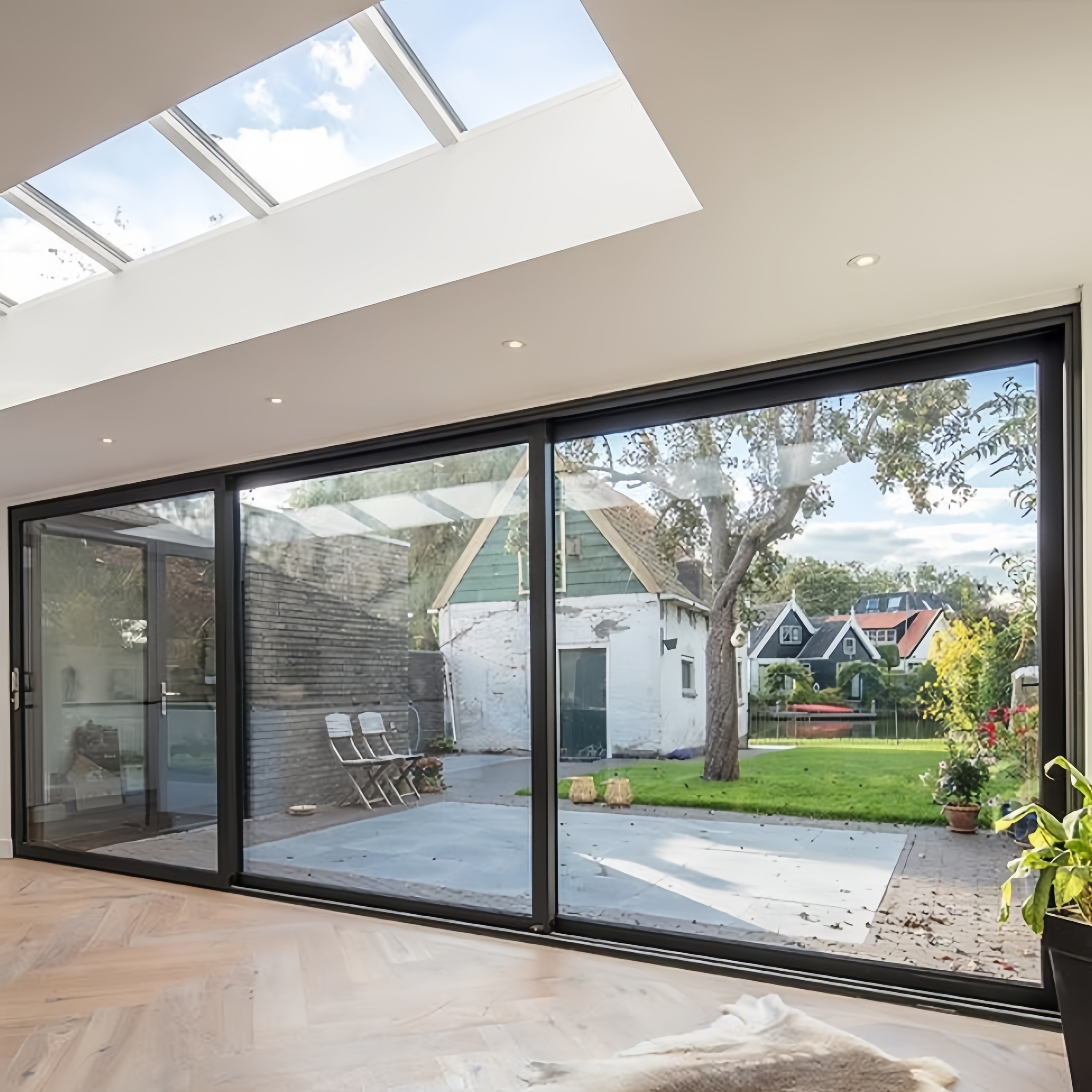 Customized Latest Design Villa House Doors Aluminium 4 Panel Sliding Door Exterior Patio Aluminium Double Glass Sliding Doors