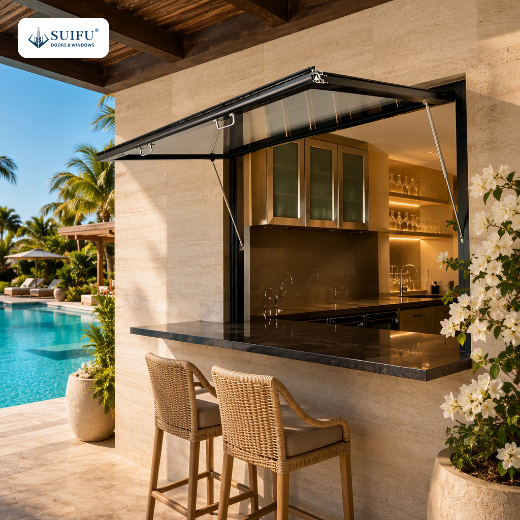 Modern Aluminum Awning Window Slim Frame Double Glazed Soundproof Ventilation Custom Size China Factory Hurricane Impact Rated