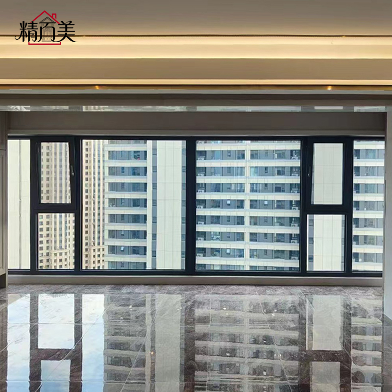 Custom High End Villa 6063 T5 Aluminum Alloy Profile 92mm Frame Depth 40mm Thermal Break Reinforcement Link System Window