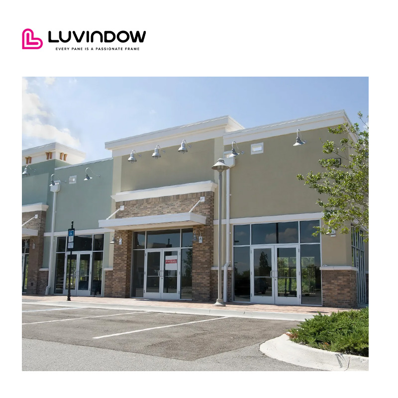 San Francisco Showroom Exterior Storefront Door Modern Aluminum Glass Windproof for Retail Spaces