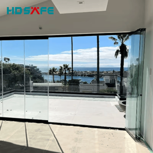 Factory Custom Slim Frame Aluminum Bifold Door Panoramic Folding Glass Door For Balcony, Patio &amp; Sunroom