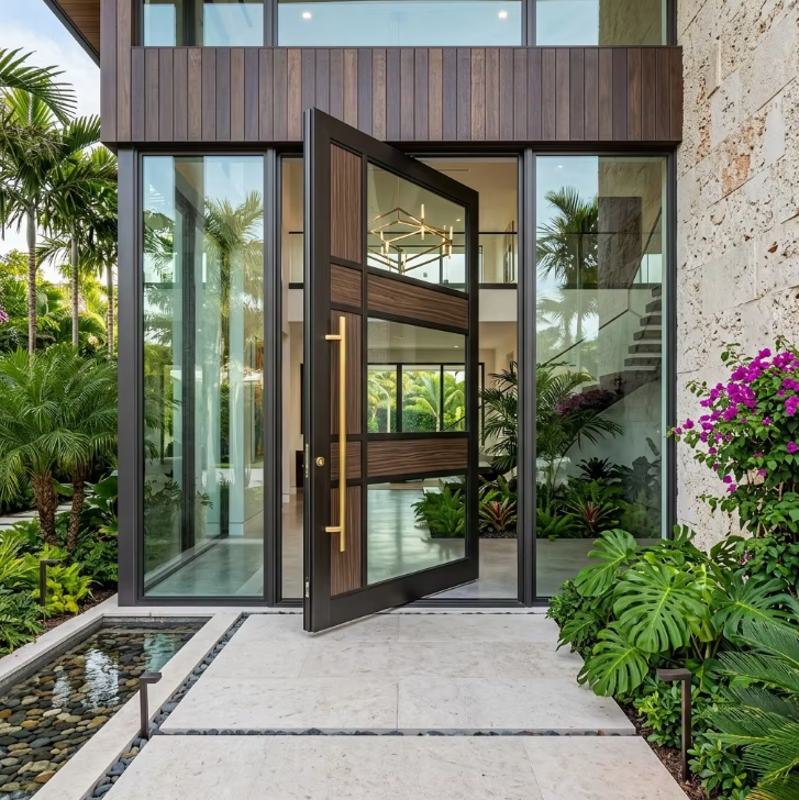Premium Minimalist Aluminum Pivot Entrance Door Professional Grade Rotating Door for Luxury Living