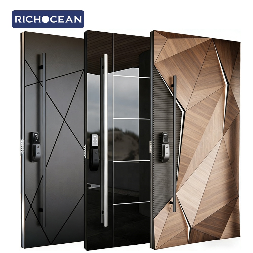 Richocean Luxury Bulletproof lamborghini Front Entry Door Aluminum Storm Security Voordeur Residential Doors